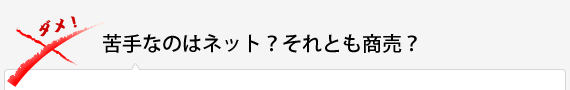 苦手なのはネット？それとも商売？