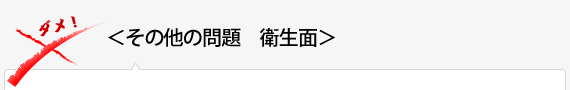 その他の問題　衛生面