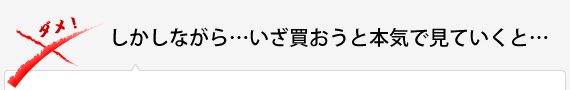 しかしながら…いざ買おうと本気で見ていくと…