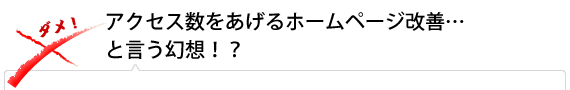 アクセス数をあげるホームページ改善…と言う幻想！？