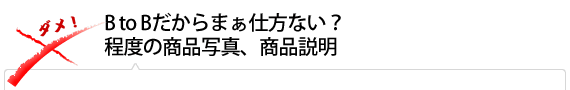 B to Bだからまぁ仕方ない？　程度の商品写真、商品説明