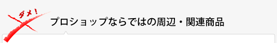 プロショップならではの周辺・関連商品