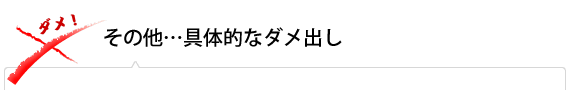 その他…具体的なダメ出し