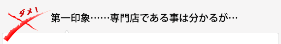 第一印象…専門店である事は分かるが…