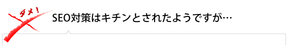 SEO対策はキチンとされたようですが…