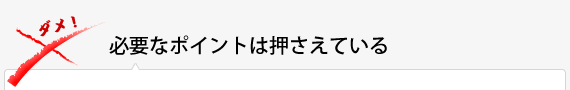 必要なポイントは押さえている