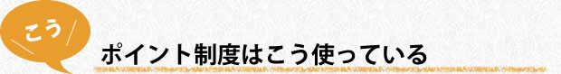 ポイント制度はこう使っている