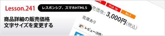 商品詳細の販売価格文字サイズを変更する