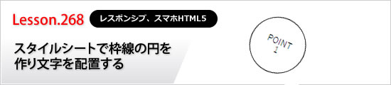 スタイルシートで枠線の円を作り文字を配置する